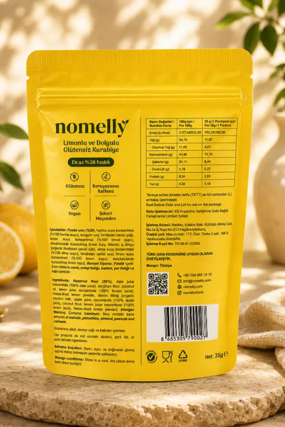 3'lü Limonlu ve Dolgulu Glütensiz Kurabiye 3