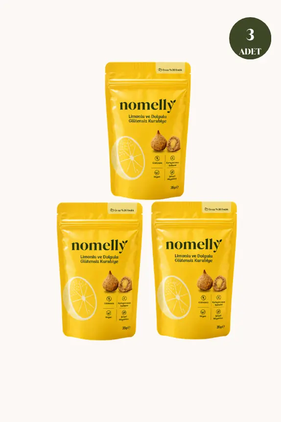 3'lü Limonlu ve Dolgulu Glütensiz Kurabiye